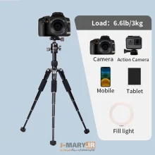 سه پایه دوربین عکاسی جیماری مشکی Jmary Tripod KT25+H30